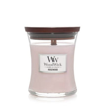 Vela aromática WoodWick Mediana Palo de Rosa - 11 cm / ø 10 cm - Vela aromática en vidrio - Mecha de madera