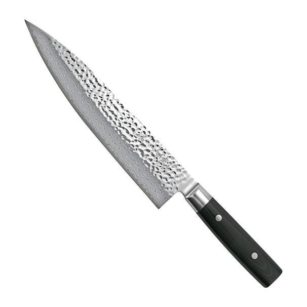 Cuchillo de chef Yaxell Zen 24 cm - acero damasco inoxidable de 37 capas - mango de Micarta canvas
