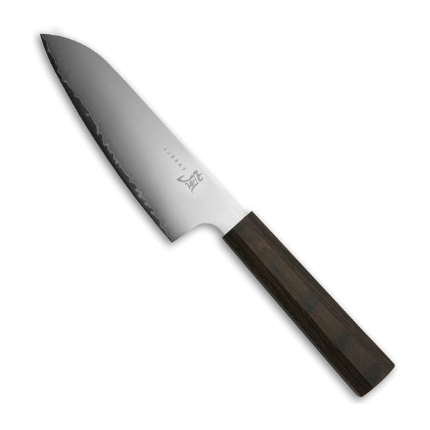 Yaxell Santoku knife Hana 12.5 cm - 3 layer stainless steel - dark brown Pakka wood handle