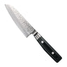 Yaxell Santokumes Zen 12.5 cm 37 laags damaststaal met canvas Micarta heft, vrijstaand op witte achtergrond