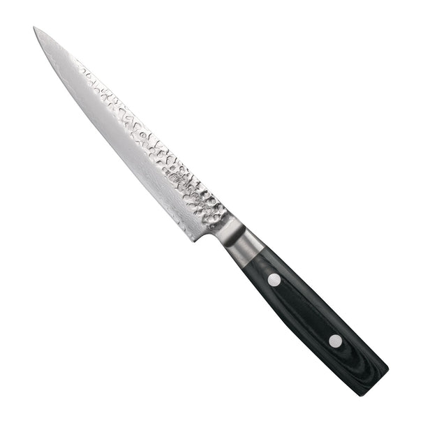 Cuchillo para carne Yaxell Zen 15 cm - acero damasco inoxidable de 37 capas - mango de Micarta canvas