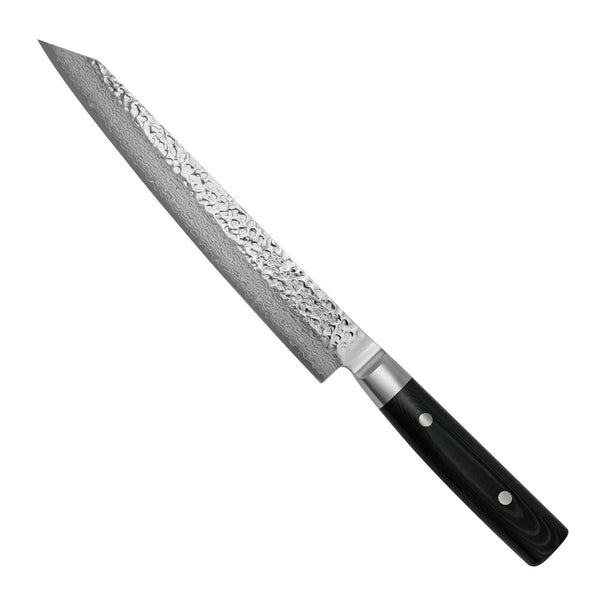 Cuchillo para carne Yaxell Zen 23 cm - acero damasco inoxidable de 37 capas - mango de Micarta canvas