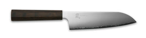 Yaxell Cuchillo Santoku Hana 16.5 cm - Acero inoxidable de 3 capas - mango de madera Pakkah marrón oscuro