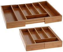 Organizador de cubiertos Cookinglife - Bambú - extensible - 28x34x5cm o 45x34x5cm