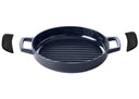 Alva Grill Pan/Grill Plate cast iron Nori ø 28 cm – enamelled non-stick coating – includes free leather handles – suitable for all heat sources