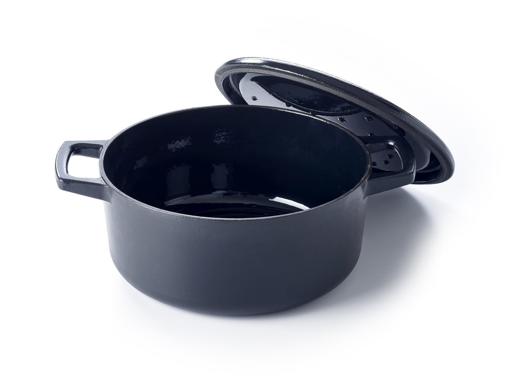 Cazuela con tapa Alva - Dutch Oven Nori de hierro fundido ø 26 cm + asas gratis - capa antiadherente esmaltada