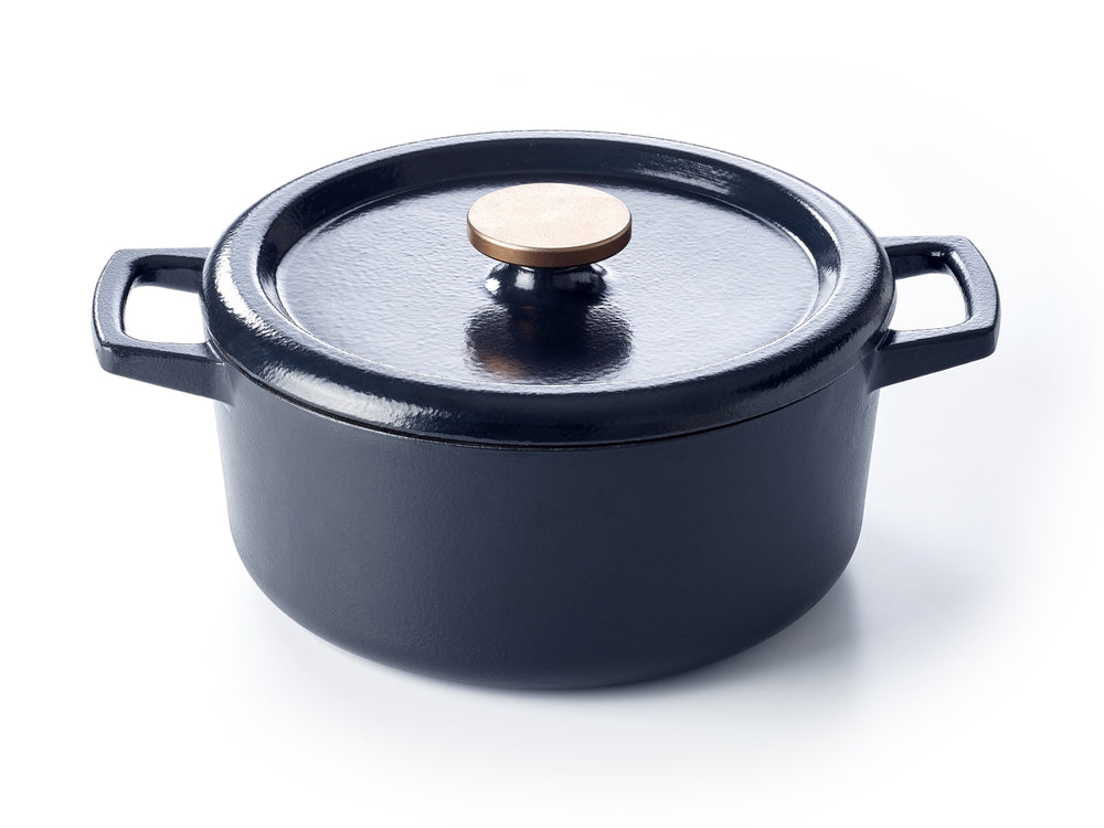 Cazuela con tapa Alva - Dutch Oven Nori de hierro fundido ø 26 cm + asas gratis - capa antiadherente esmaltada