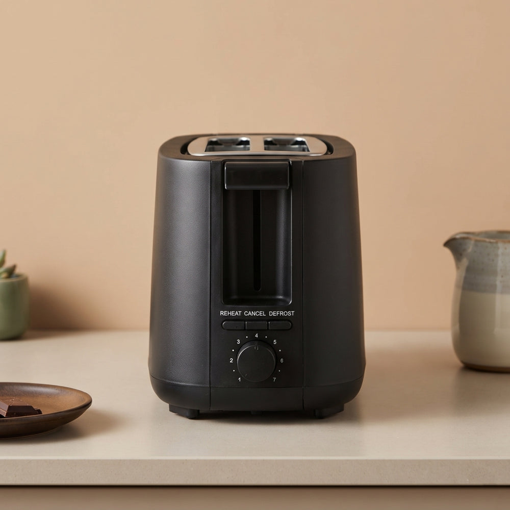 Argon Toaster Matte Black - 2 Slots - 750 W