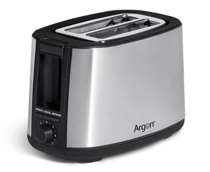 Argon Tostadora de Acero Inoxidable / Negro Mate - 2 Ranuras - 750 W