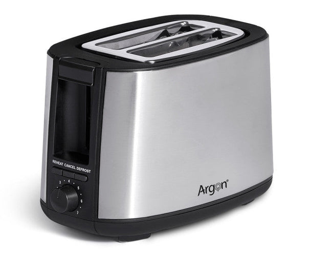 Argon Tostadora de Acero Inoxidable / Negro Mate - 2 Ranuras - 750 W