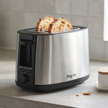 Argon Toaster Stainless Steel / Matte Black - 2 Slots - 750 W