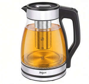 Argon Hervidor de Agua de Vidrio / Acero Inoxidable con Filtro - 1.5 Litros - 1500 W