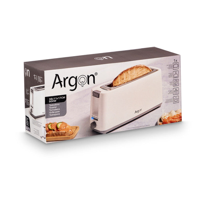 Argon Toaster Matte White - 1 Long Slot - 900 W
