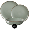 ASA Selection Dinnerware Set Seasons - Eucalyptus - 18 pieces / 6 people - 6 dinner plates, 6 bowls, and 6 side plates