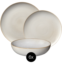 Set de vajilla ASA Selection Saisons - Arena 18 piezas / 6 personas - 6 platos de cena, 6 platos de desayuno y 6 cuencos