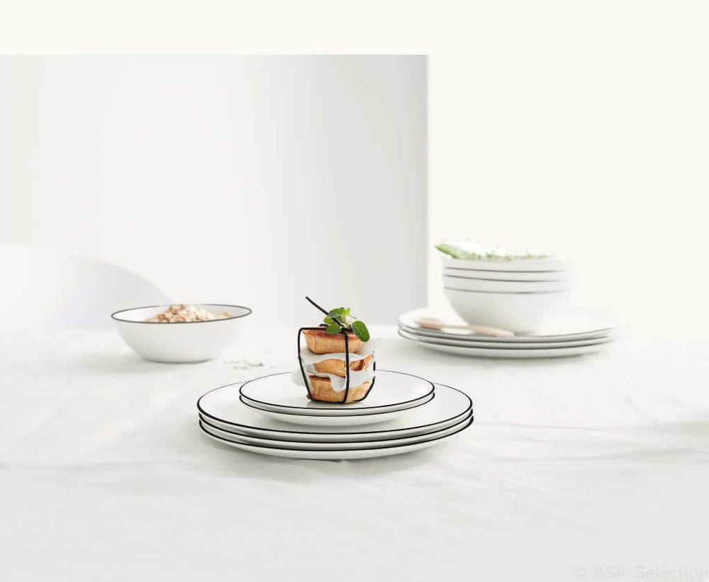 ASA Selection Breakfast Plates / Dessert Plates A Table Ligne Noire ø 21 cm - 4 pieces