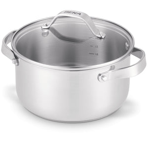 Olla Beka con tapa de vidrio - Cicla - Acero inoxidable - ø 20 cm / 2.8 litros - apto para todas las fuentes de calor