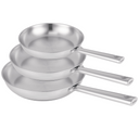 Beka Frying pan set Cicla stainless steel Ø 20. 24 and 28 cm – suitable for all heat sources – without non-stick coating 