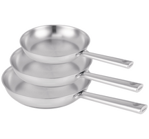 Beka Frying pan set Cicla stainless steel Ø 20. 24 and 28 cm – suitable for all heat sources – without non-stick coating 