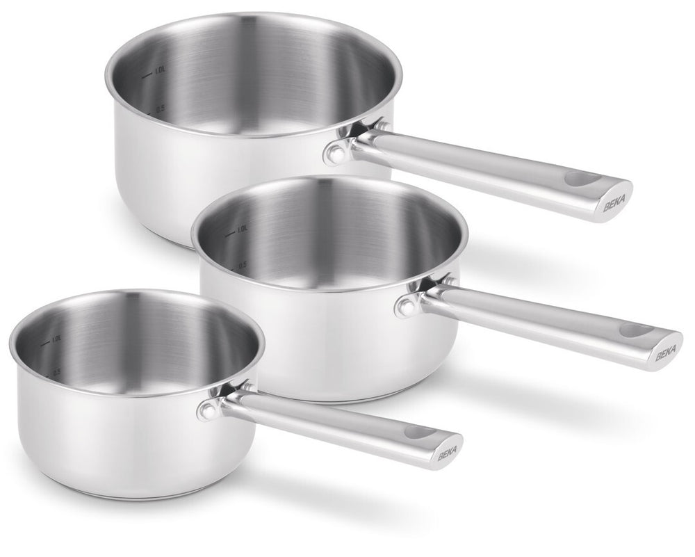 BEKA Steel Cookware Set Cicla - Stainless Steel ø 16, 18 & 20 cm - suitable for all heat sources