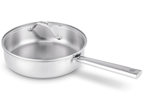 Sartén para guisos / Sartén para saltear con tapa de vidrio Cicla ø 24 cm - apto para todas las fuentes de calor - sin capa antiadherente