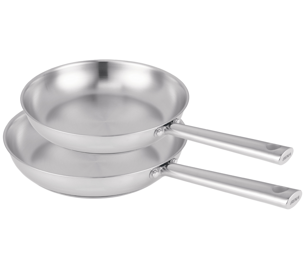 Set de sartenes Beka Cicla de acero inoxidable 2 piezas ø 24 y 28 cm - apto para todas las fuentes de calor - sin revestimiento antiadherente