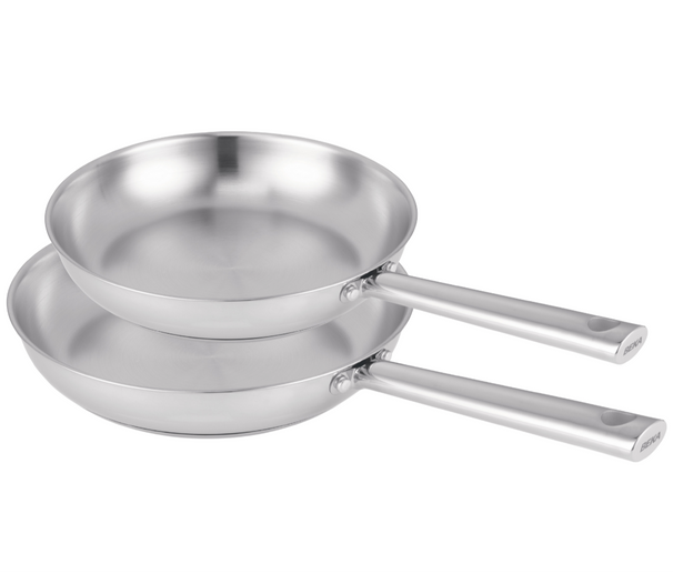 Set de sartenes Beka Cicla de acero inoxidable 2 piezas ø 24 y 28 cm - apto para todas las fuentes de calor - sin revestimiento antiadherente