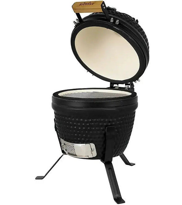 Bighorn BBQ Kamado Ceramic Matt Black 13 Inch / 27 cm - Kamado Grill Charcoal Egg