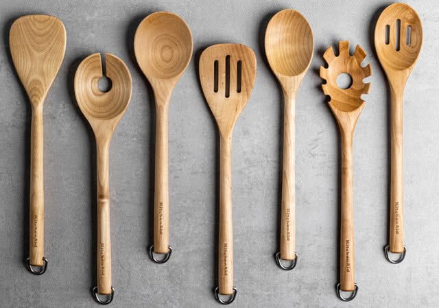 KitchenAid Spaghetti Spoon Core Birchwood 34 cm - Spaghetti Server