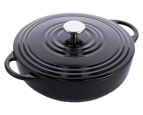BK Cocotte Baja Bourgogne Jet Black de Hierro Fundido ø 28 cm - revestimiento antiadherente esmaltado