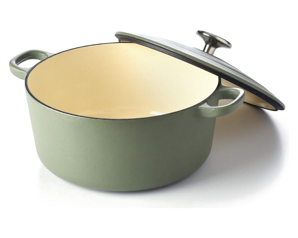 BK Braadpan Bourgogne Olive Green Gietijzer ø 24 cm / 4.2 Liter - open