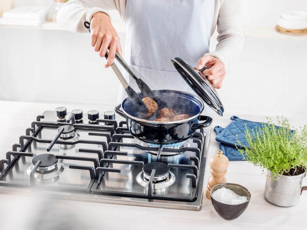 BK Braadpan Fortalit Emaille Zwart ø 26 cm / 3 Liter - sfeerbeeld 6
