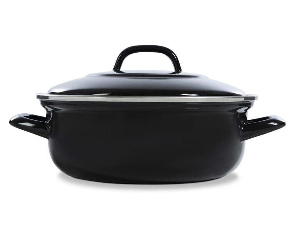 BK Braadpan Fortalit Emaille Zwart ø 36 cm / 7.5 Liter - zijaanzicht