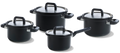 BK Cookware set Flow Cool Black 4-piece - Stainless Steel - cooking pots ø 16, 18, 20, saucepan ø 16cm