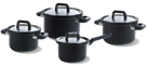 BK Cookware set Flow Cool Black 4-piece - Stainless Steel - cooking pots ø 16, 18, 20, saucepan ø 16cm