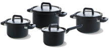 BK Cookware set Flow Cool Black 4-piece - Stainless Steel - cooking pots ø 16, 18, 20, saucepan ø 16cm