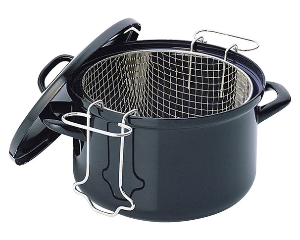 BK Deep Frying Pot with Basket Fortalit Enamel Black ø 24 cm / 3 Litres