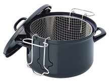BK Frituurpan / Oliebollenpan met mand Fortalit Emaille Zwart ø 24 cm / 3 Liter - open