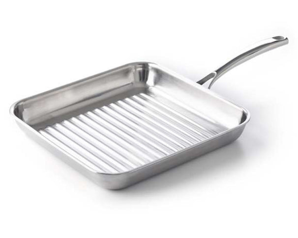 BK Grill Pan Superior Tri-Ply Stainless Steel 28 x 28 cm - without non-stick coating