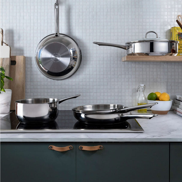 BK Frying Pan Bright Stainless Steel ø 28 cm - without non-stick coating