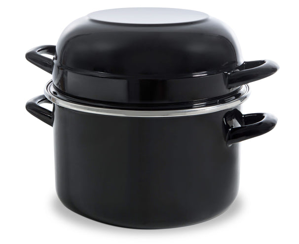 BK Mussel Pan Fortalit Enamel Black ø 22 cm / 5 Litres - enamelled non-stick coating