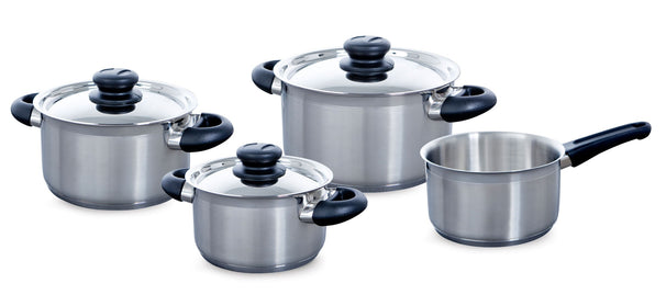 BK Cookware Set Karaat+ Stainless Steel 4-Piece - Cooking Pots ø 16, 18 & 20 cm & Saucepan ø 16 cm