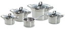 BK Cookware Set Premium+ Stainless Steel 5-Piece - Cooking Pots ø 16, 18 & 20 cm, Saucepan ø 16 cm & Soup Pot ø 24 cm