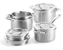 BK Batería de cocina Twist Acero Inoxidable 4 piezas - Ollas ø 16, 18 & 20 cm & Cazo ø 16 cm