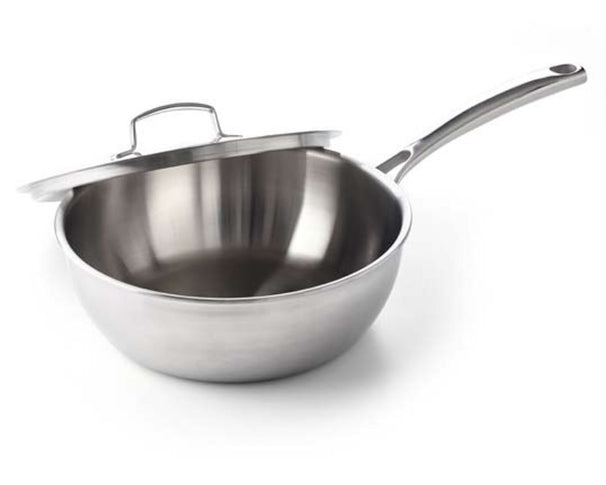 BK Chef's Pan Superior Tri-Ply Stainless Steel ø 24 cm - with lid - without non-stick coating
