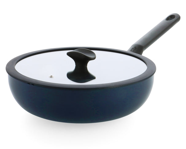 BK Wok Pan with Lid Enjoy Oxford Blue ø 28 cm - ceramic non-stick coating