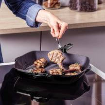 BK Grill Pan Bourgogne Jet Black Cast Iron 26 x 26 cm - Enamelled Non-Stick Coating