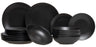 Studio Tavola Dinnerware Set Black Tie - 18 pieces / 6 people - 6 breakfast/dessert plates, 6 deep plates, and 6 dinner plates