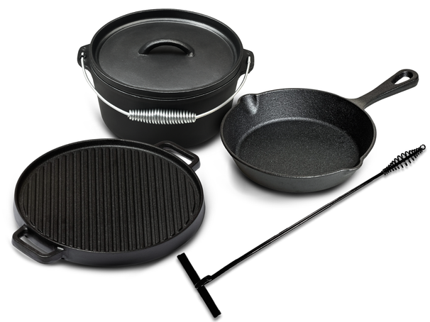 Blackwell Dutch oven BBQ set cast iron – casserole + lifter