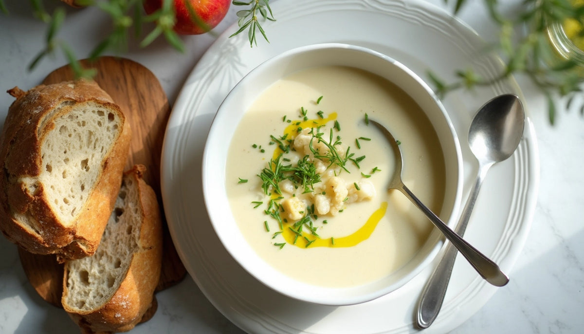Savory soup with a subtle sweet note